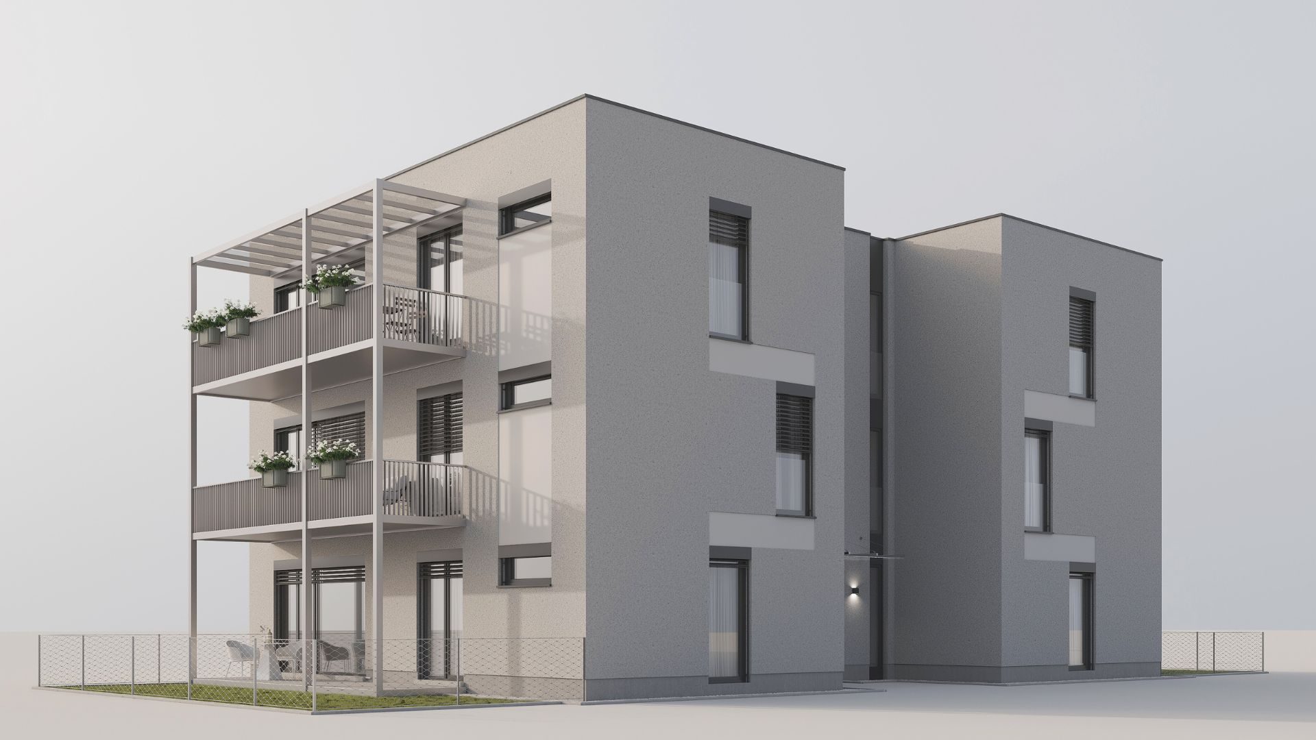 Edificio de apartamentos BD DuoFLEX — construcción modular LGSF, vista 02