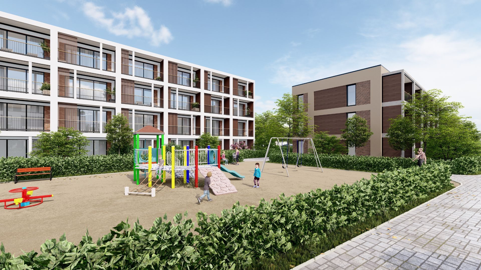 Stanovanjska stavba BD PavilonFLEX — pavlačna stanovanjska stavba, pogled 02