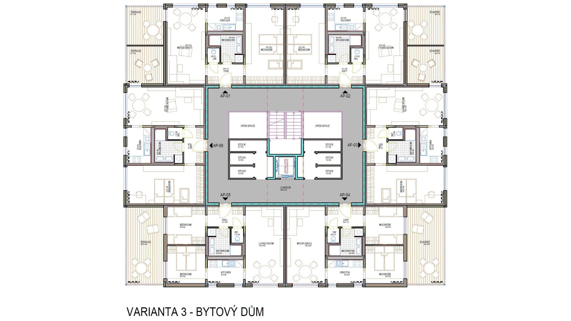 Vrstna hiša RD PolyFLEX — vrstna hiša iz LGSF, pogled 04