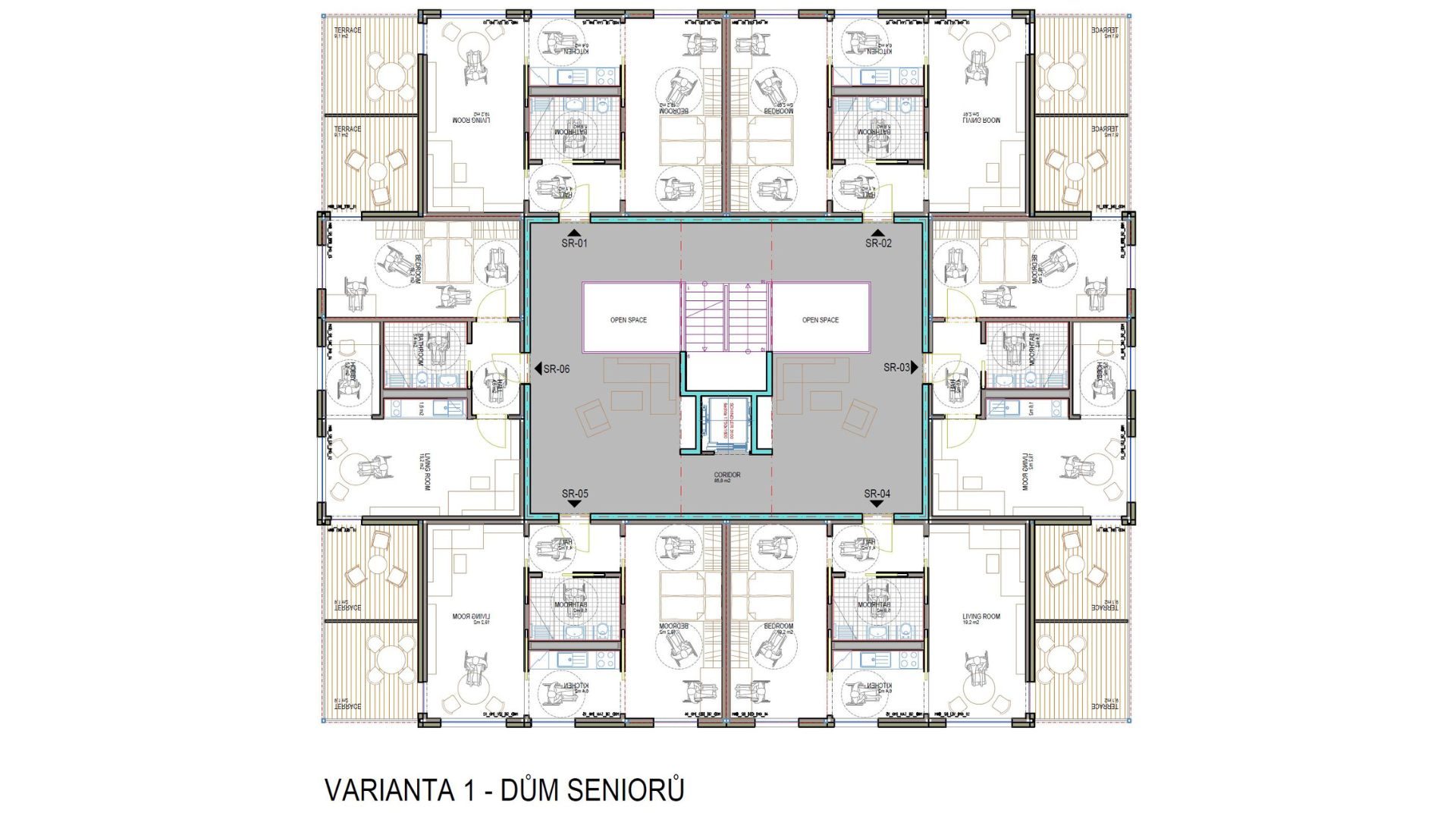 Vrstna hiša RD PolyFLEX — vrstna hiša iz LGSF, pogled 05