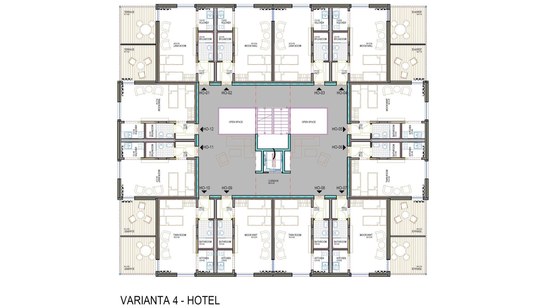 Vrstna hiša RD PolyFLEX — vrstna hiša iz LGSF, pogled 06