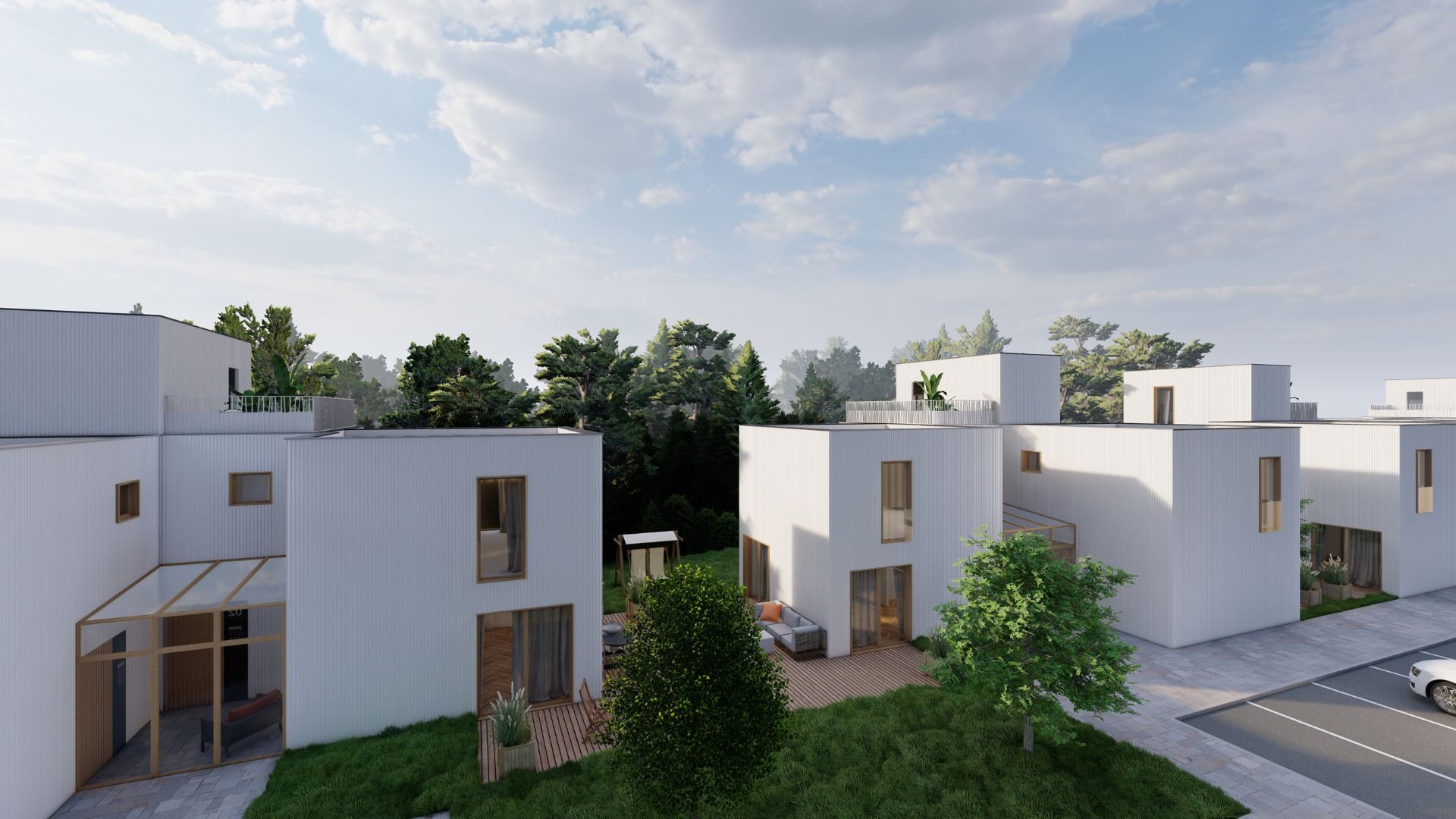 Casa adosada RD TrioFLEX — casa de tres unidades, vista 02