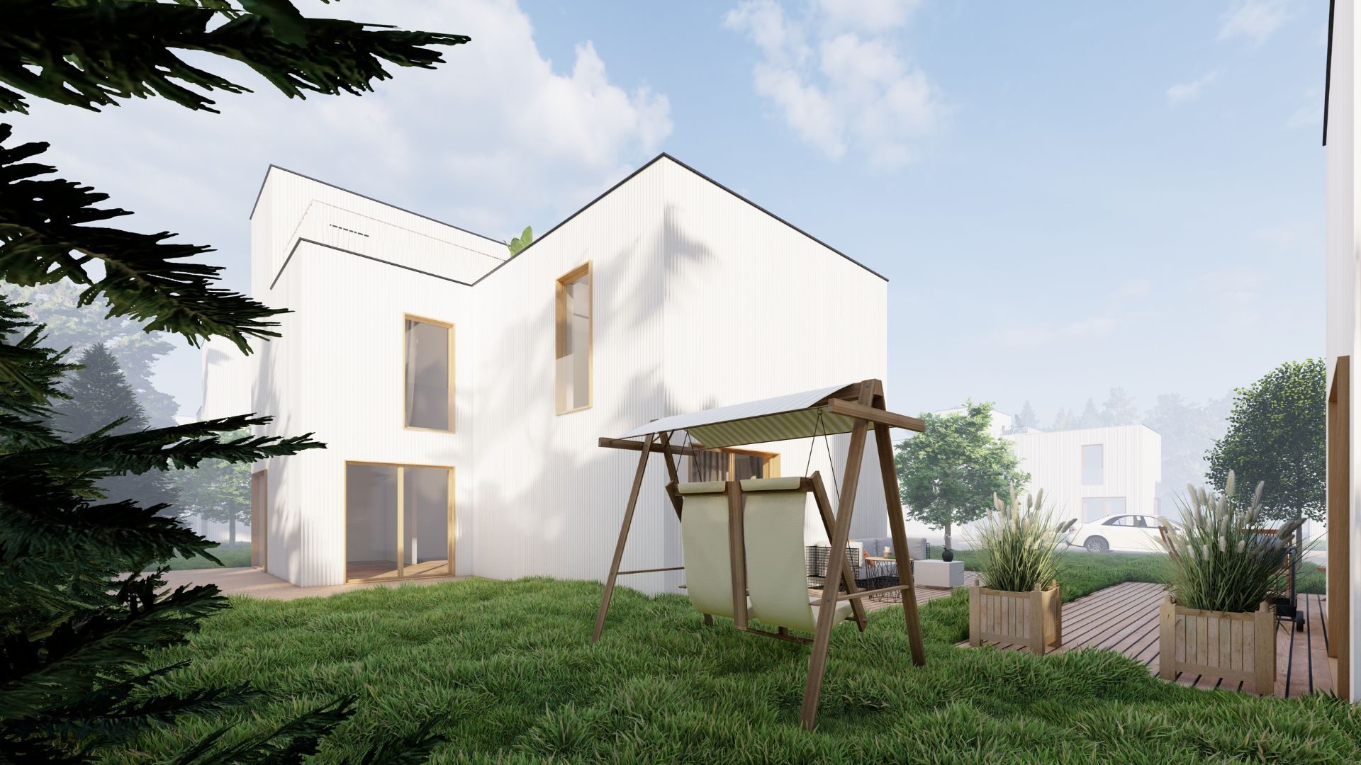 Casa adosada RD TrioFLEX — casa de tres unidades, vista 03