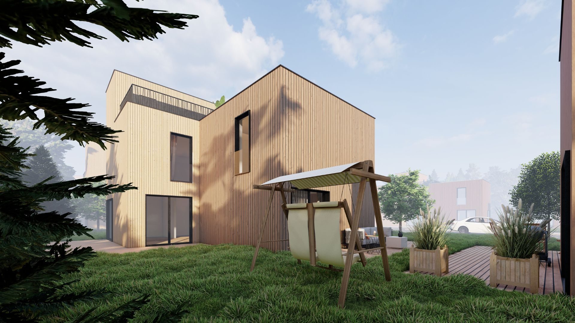 Casa adosada RD TrioFLEX — casa de tres unidades, vista 06