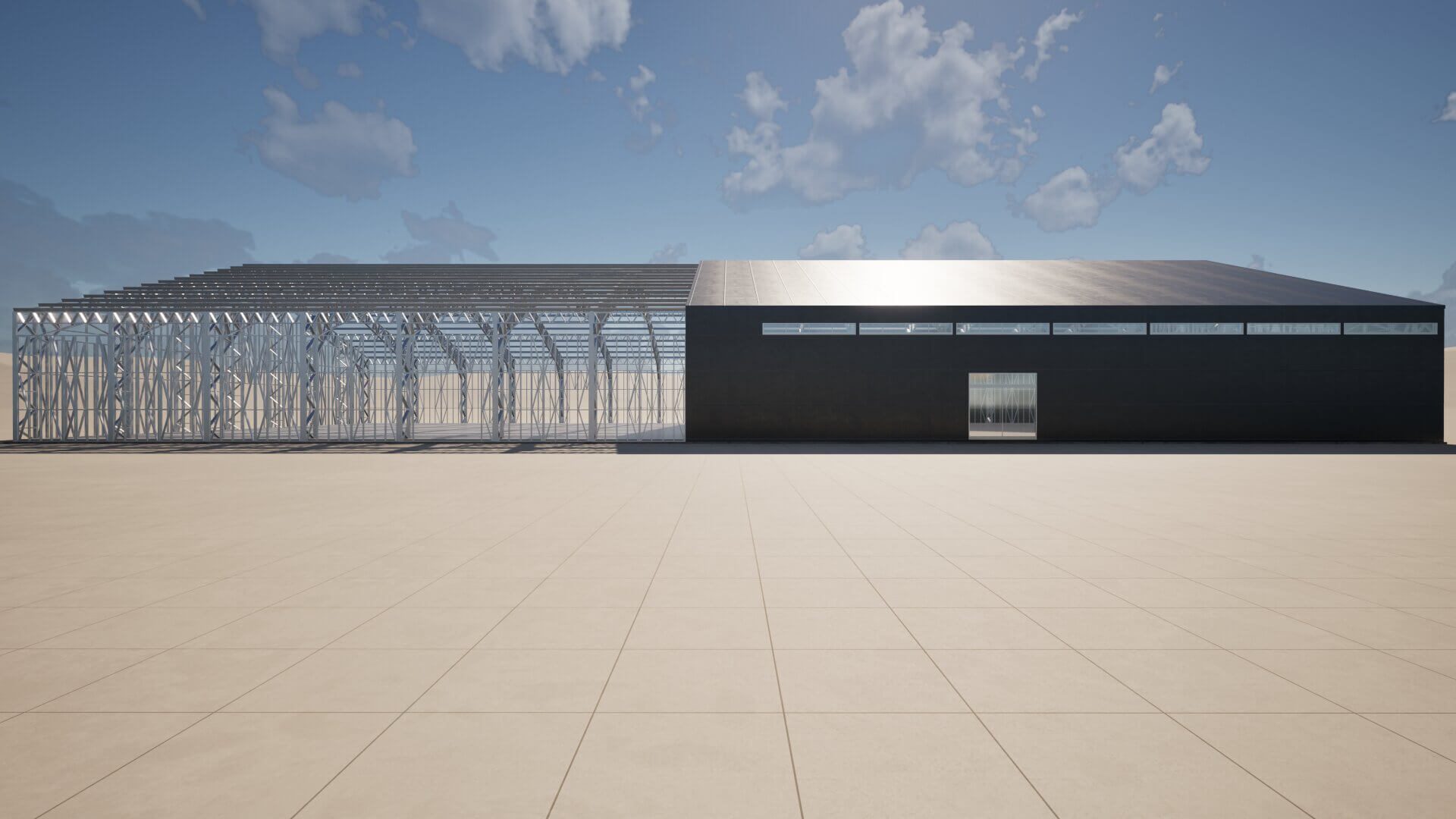 Priemyselná hala — oceľová konštrukcia Skymax Living, pohľad 10