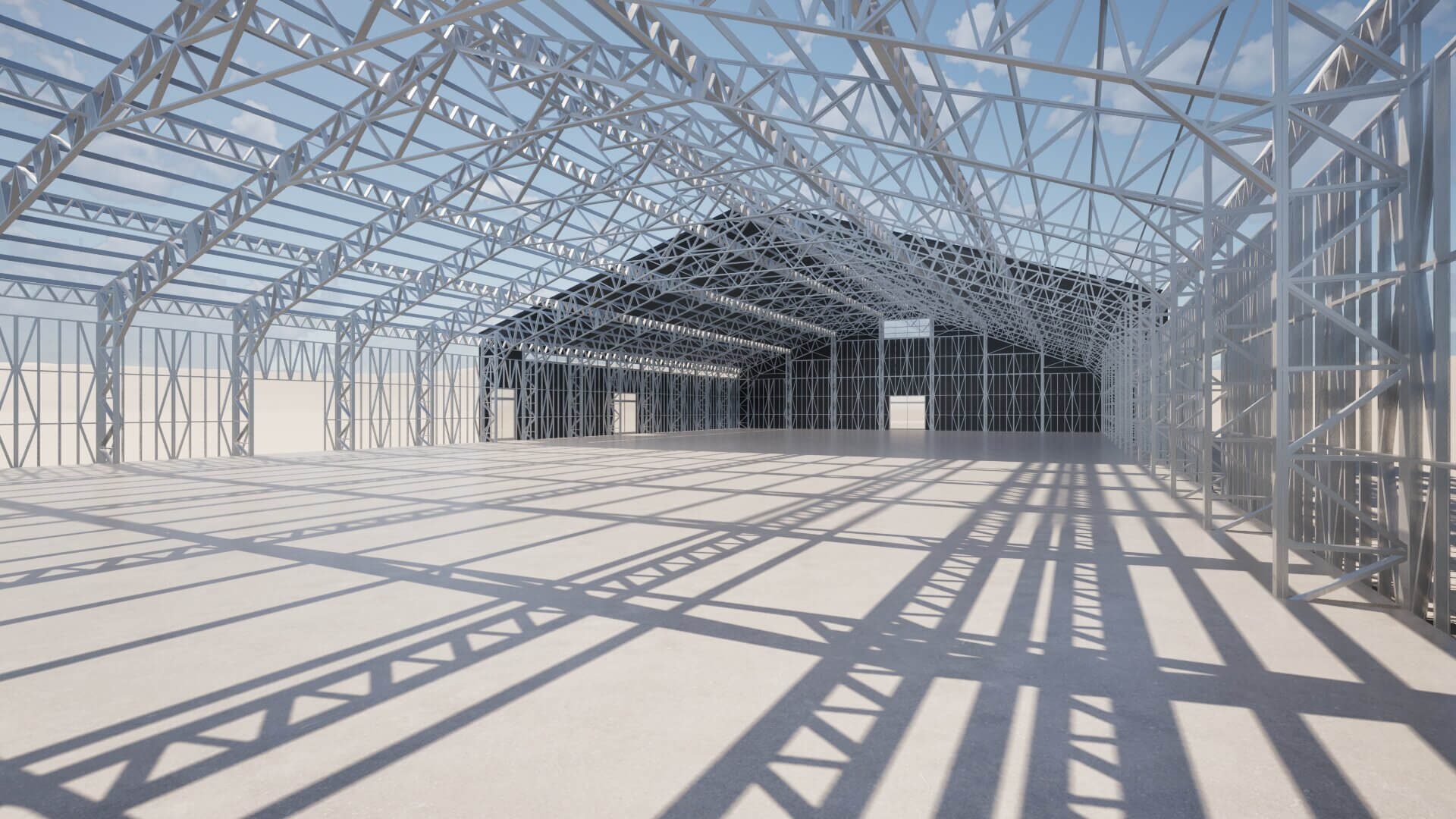 Priemyselná hala — oceľová konštrukcia Skymax Living, pohľad 11