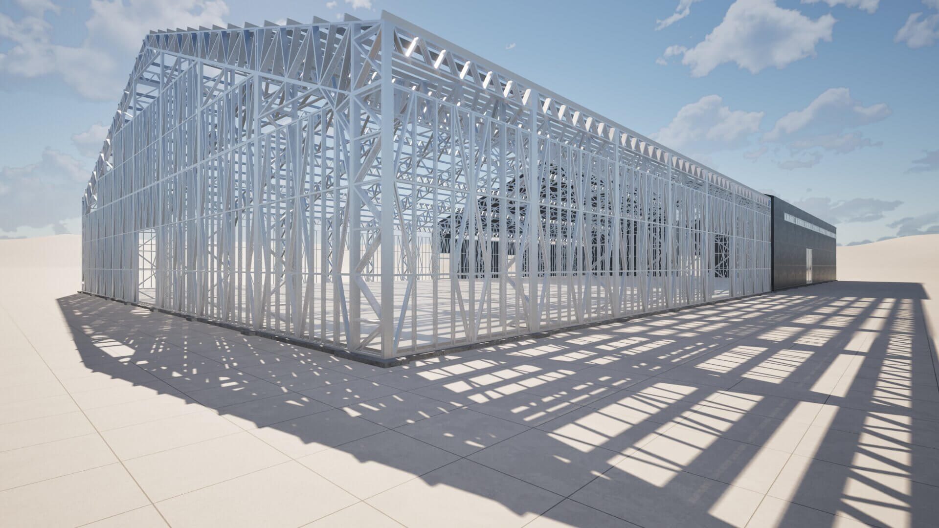 Priemyselná hala — oceľová konštrukcia Skymax Living, pohľad 9