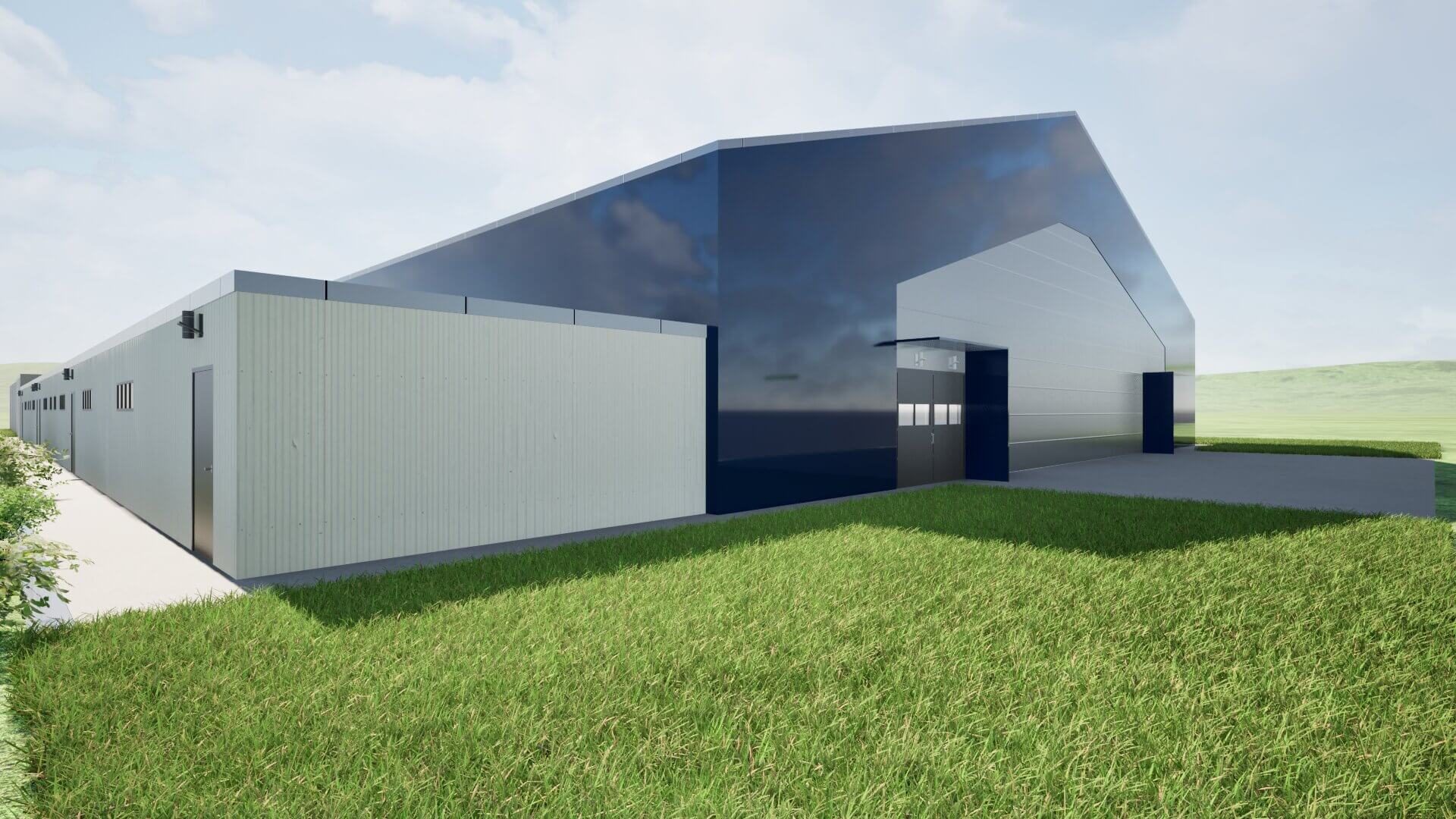 Hala wielofunkcyjna — stalowa konstrukcja, widok 3