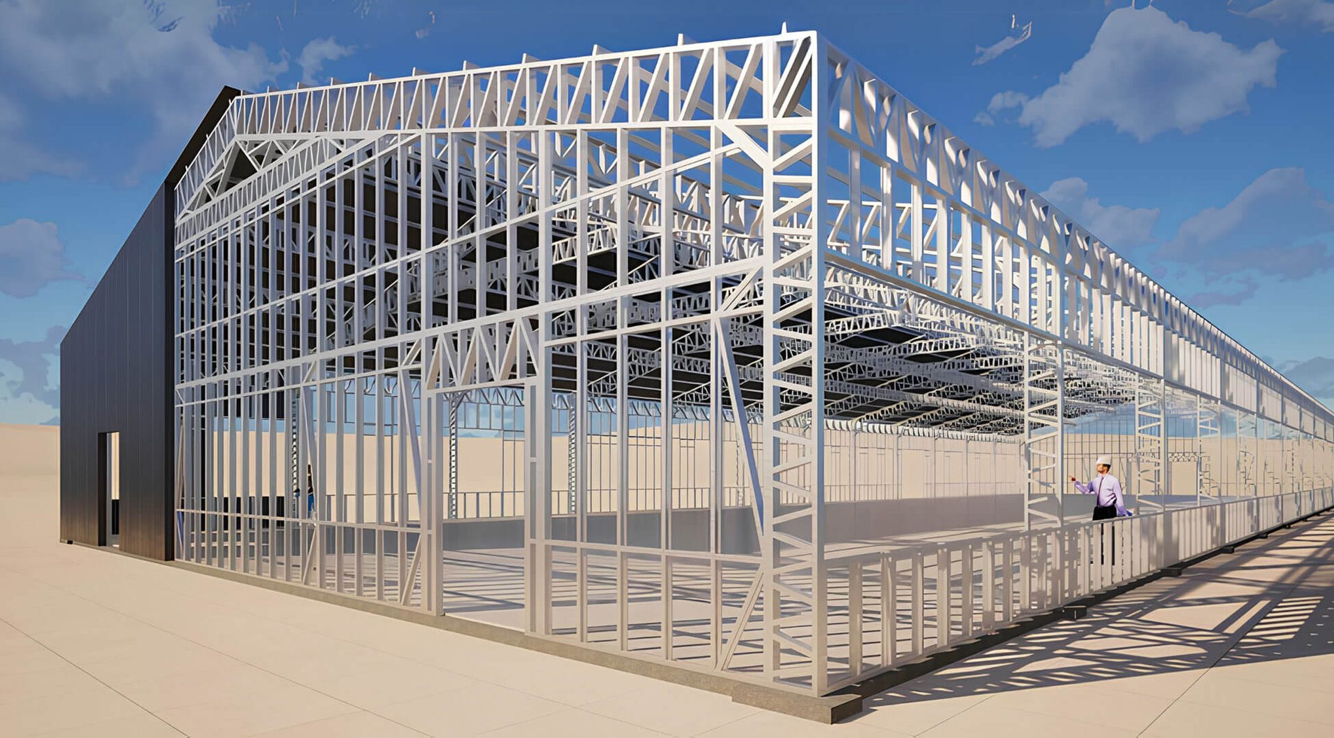 Výrobná hala — oceľová konštrukcia