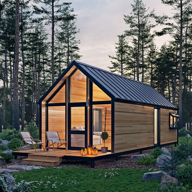 Glamping cabin from light steel